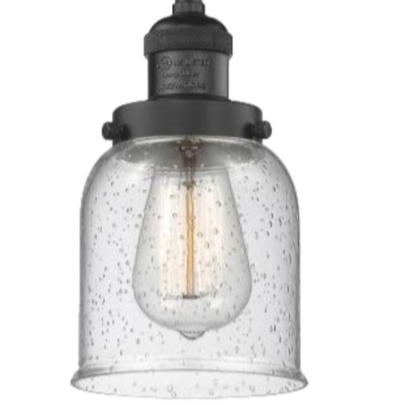 Innovations Light Small Bell‎ Mini Pendant in Matte Black/Seedy 201C-BK-G54 - Picture 2 of 5